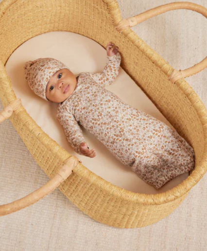 Knotted  Baby Gown & Hat Set | Marigold