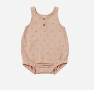 Sleeveless Bubble Romper | Cherries