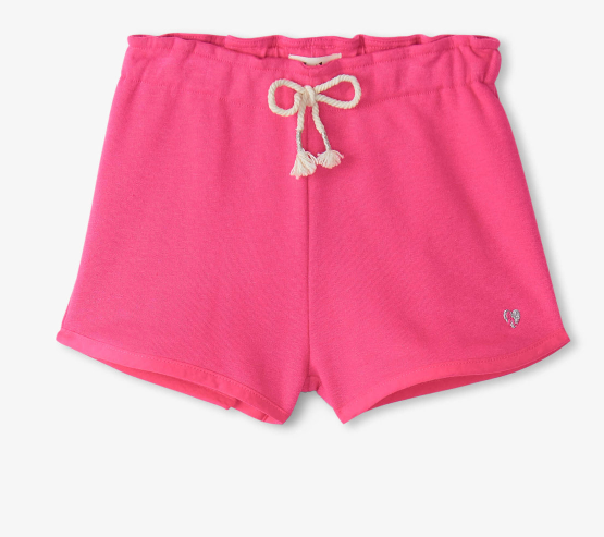 Pink French Terry Paper Bag Shorts