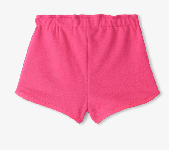 Pink French Terry Paper Bag Shorts