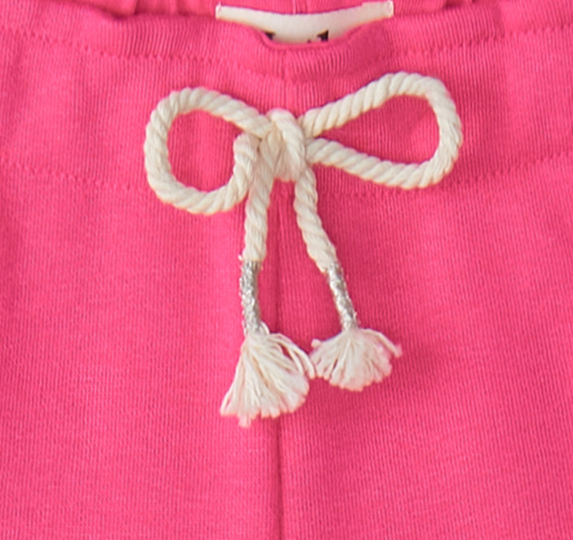 Pink French Terry Paper Bag Shorts