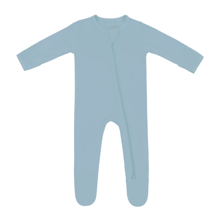 Kyte Zippered Footie | Dusty Blue