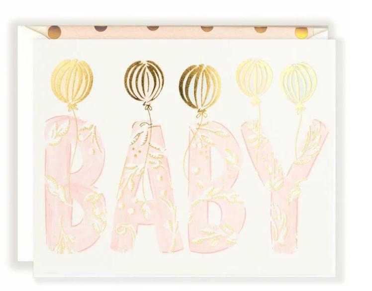 Baby Blush Letters Card