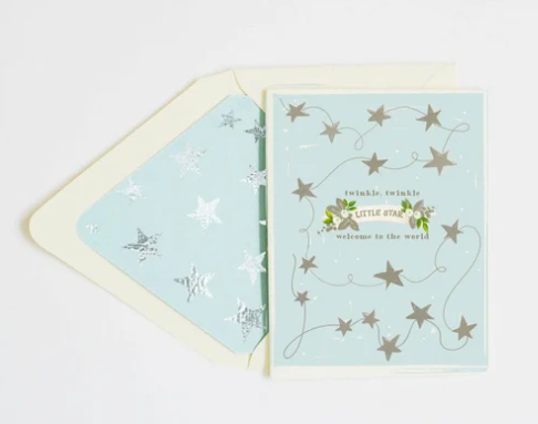 Blue Twinkle Twinkle Baby Card