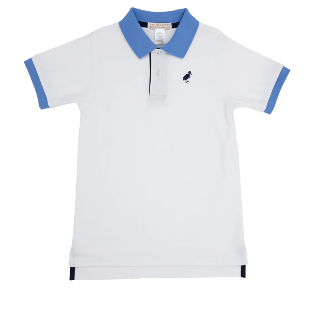 Prim and Proper Polo | Worth Avenue White with Sunrise Blvd Blue Nautical Navy