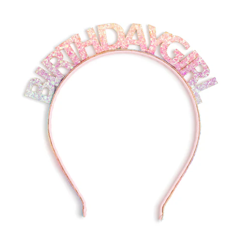 Pastel Rainbow Birthday Girl Headband