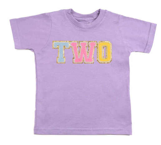 Second Birthday Patch T Shirt | Lavender 2T
