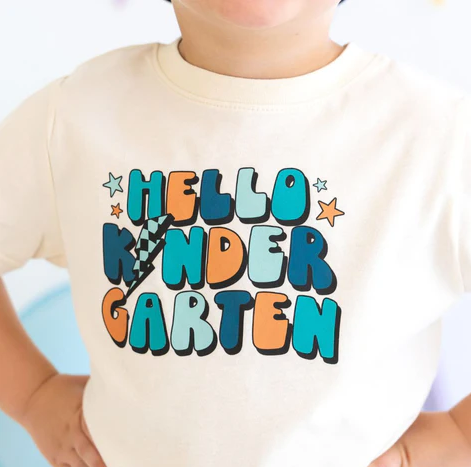 Hello Kindergarten T Shirt | Natural