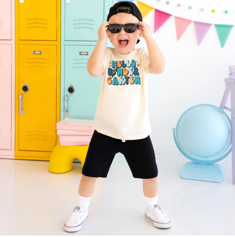 Hello Kindergarten T Shirt | Natural