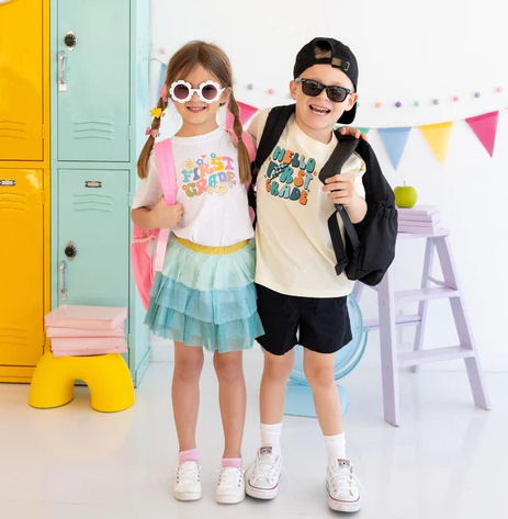 Hello First Grade T Shirt | Natural