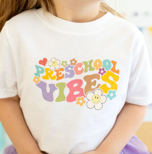 Retro Preschool T Shirt | White