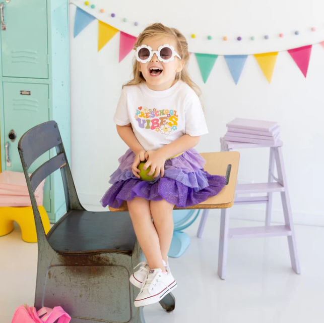 Retro Preschool T Shirt | White