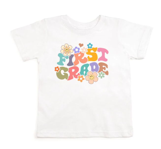 Retro First Grade T Shirt | White
