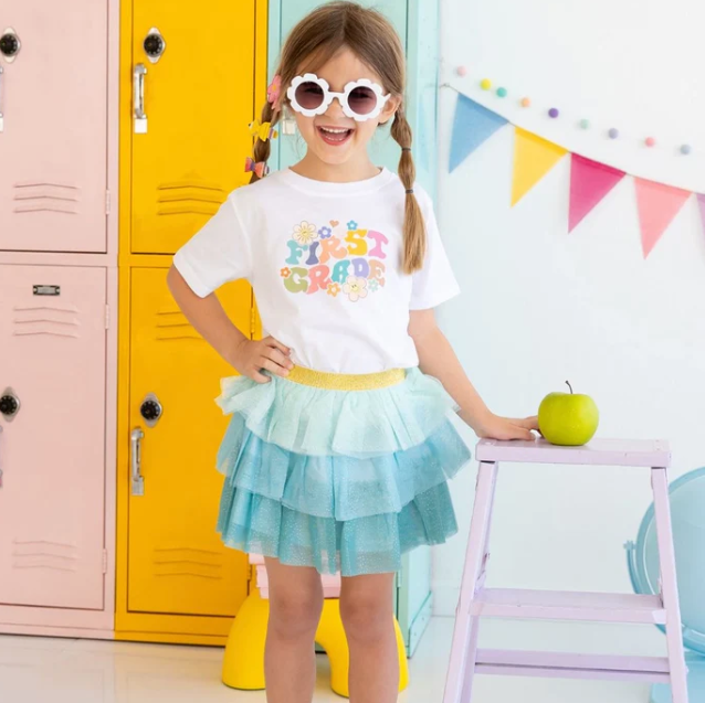 Retro First Grade T Shirt | White