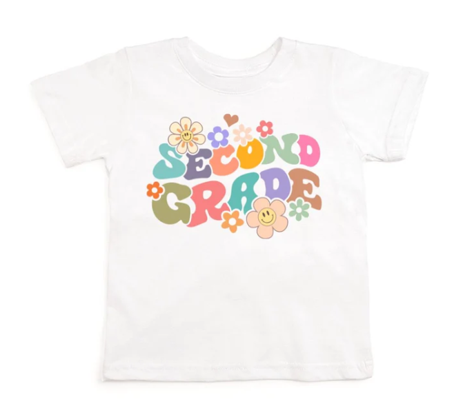 Retro Second Grade T Shirt | White