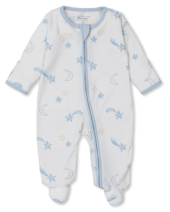 Blue Starry Sky Footie w/ Zipper