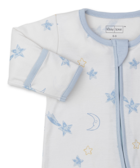 Blue Starry Sky Footie w/ Zipper