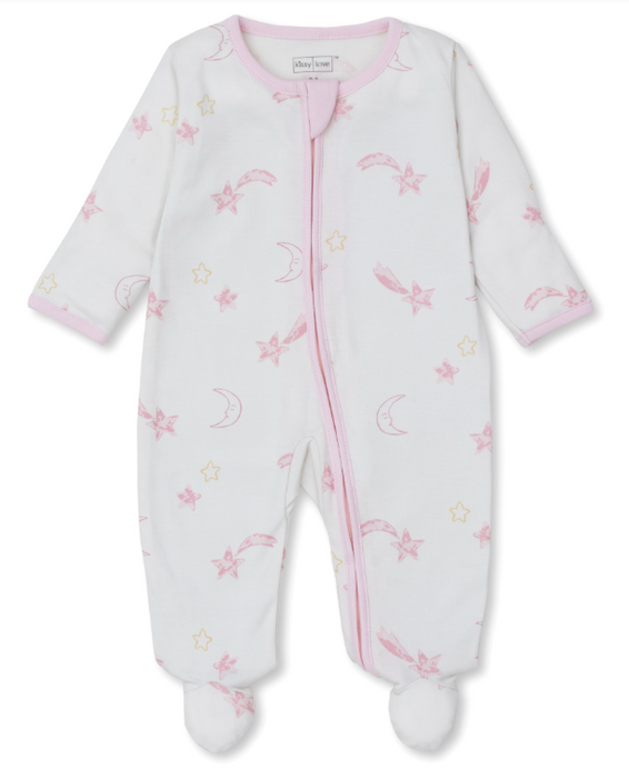 Pink Starry Sky Footie w/ Zipper