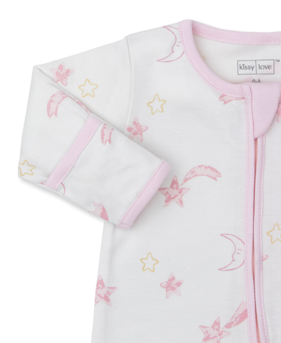 Pink Starry Sky Footie w/ Zipper