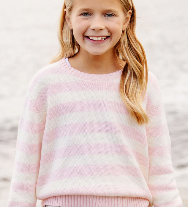Isabelle's Sweater | Palm Beach Pink Palmetto Pearl Stripe