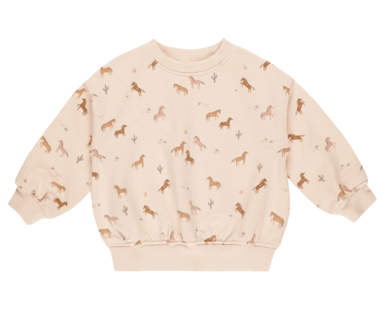 Relaxed Sweatshirt | Horses Print