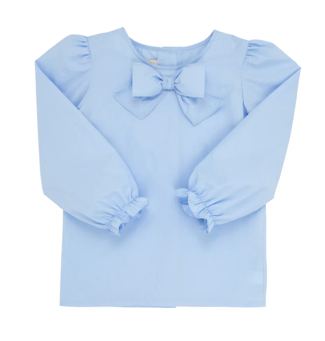 Beatrice Bow Blouse Broadcloth | Beale Street Blue