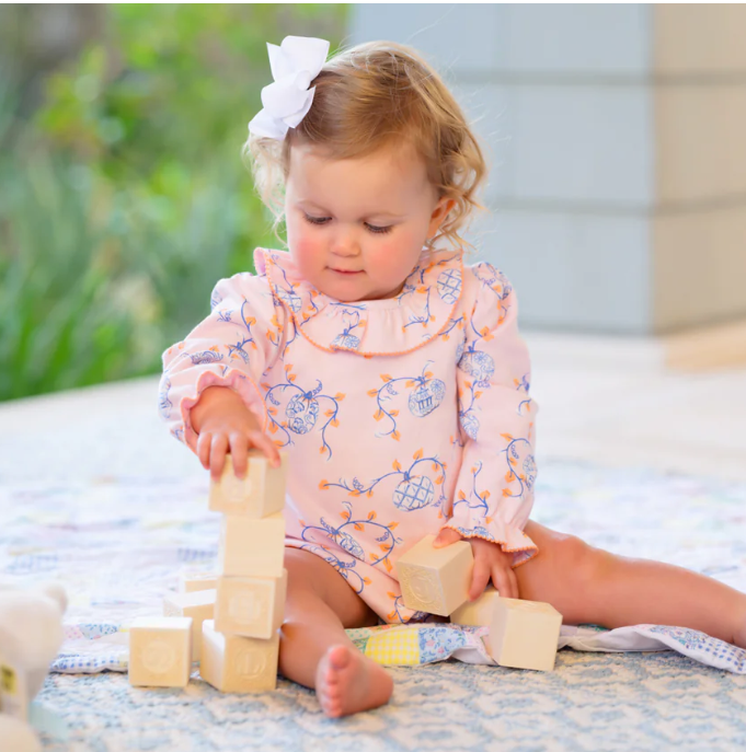 Ramona Long Sleeve Ruffle Collar Bubble | Gourdgeous Seashore Sherbert