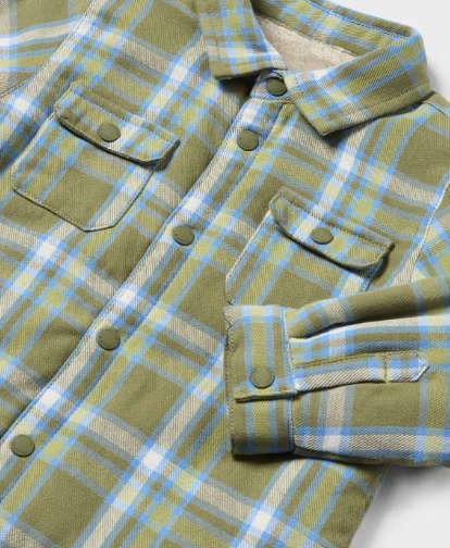 Fur Lined Green Plaid shirt | 2187