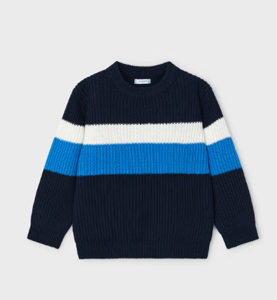 Ribbed Blue Stripe Sweater  | 4335