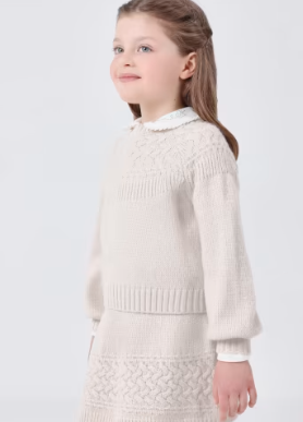 Beige Knit Skirt Set | 4935