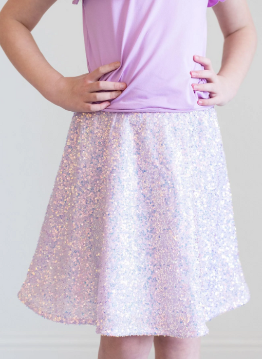 Sequin Twirl Skirt | Lavender