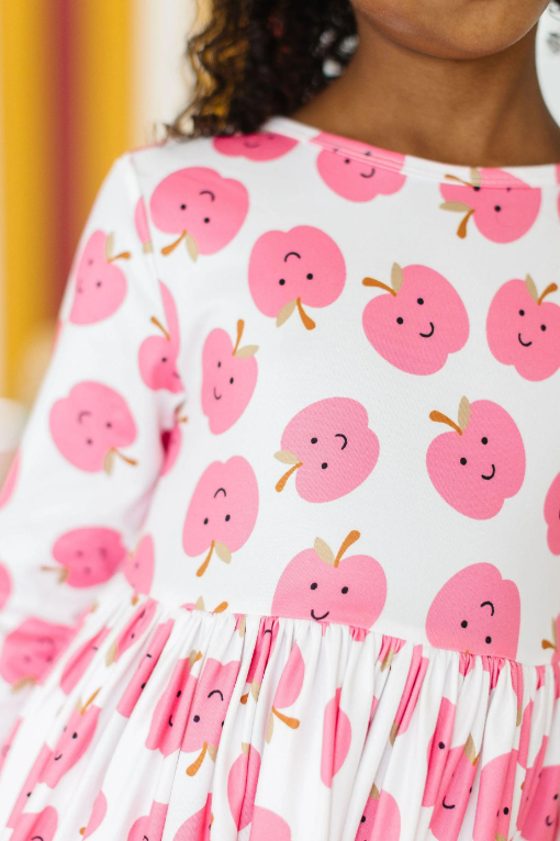 Apple of My Eye 3/4 Sleeve Pocket Twirl Dress