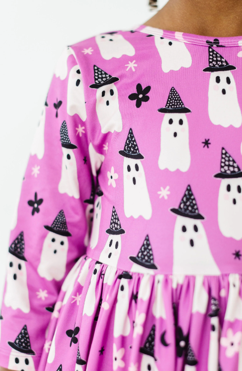 Witches Boo 3/4 Sleeve Pocket Twirl Dress