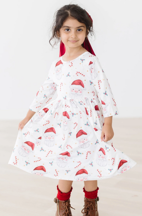 Mistletoe Magic 3/4 Sleeve Pocket Twirl Dress