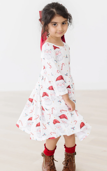 Mistletoe Magic 3/4 Sleeve Pocket Twirl Dress
