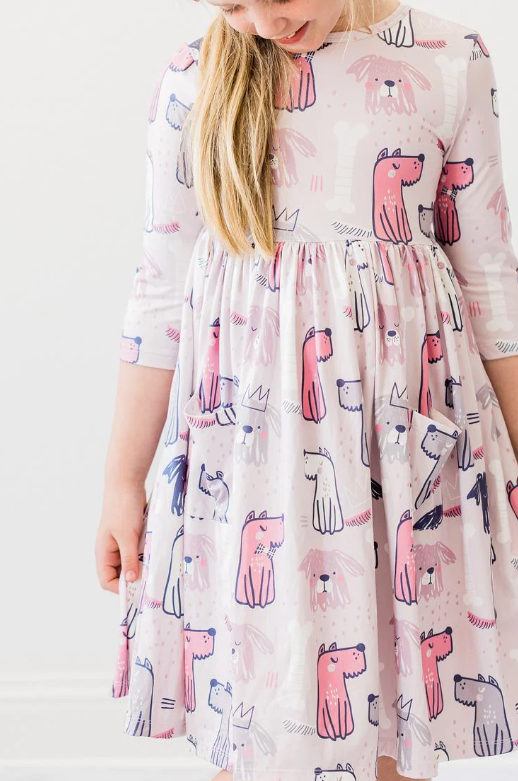 Puppy Party Pocket Twirl Dress