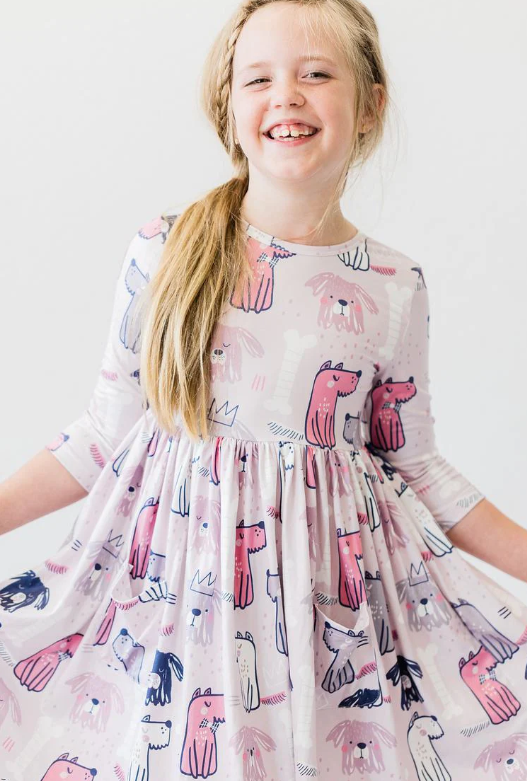 Puppy Party Pocket Twirl Dress