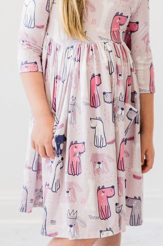 Puppy Party Pocket Twirl Dress
