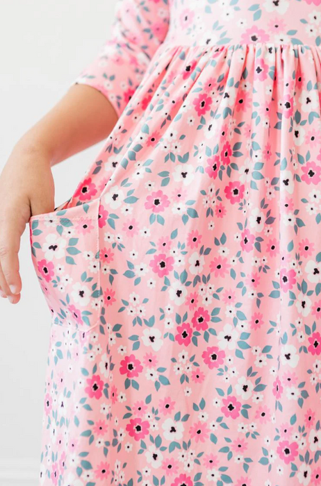 Azalea 3/4 Sleeve Pocket Twirl Dress