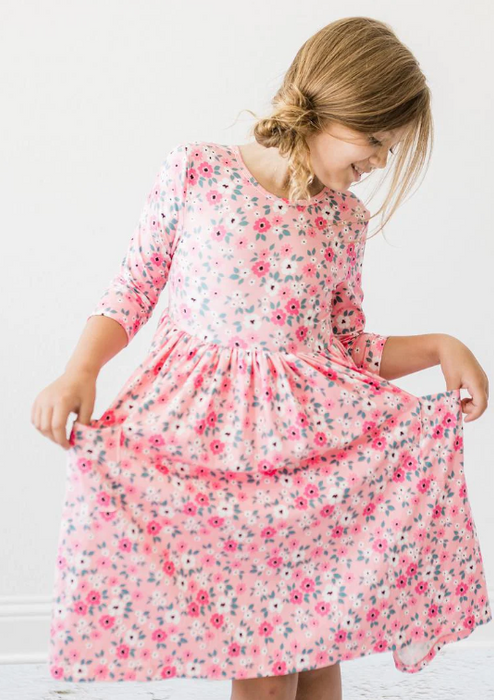 Azalea 3/4 Sleeve Pocket Twirl Dress