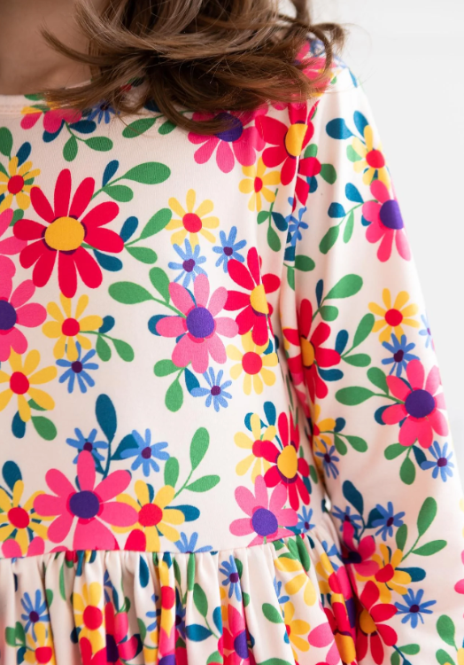 Last Bud Not Least 3/4 Sleeve Pocket Twirl Dress