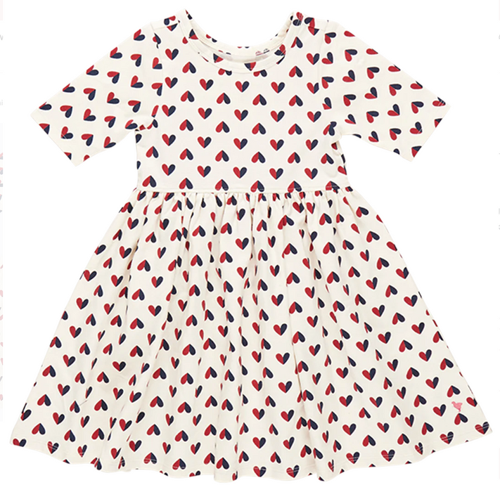 Organic Steph Dress | Mini Half Hearts