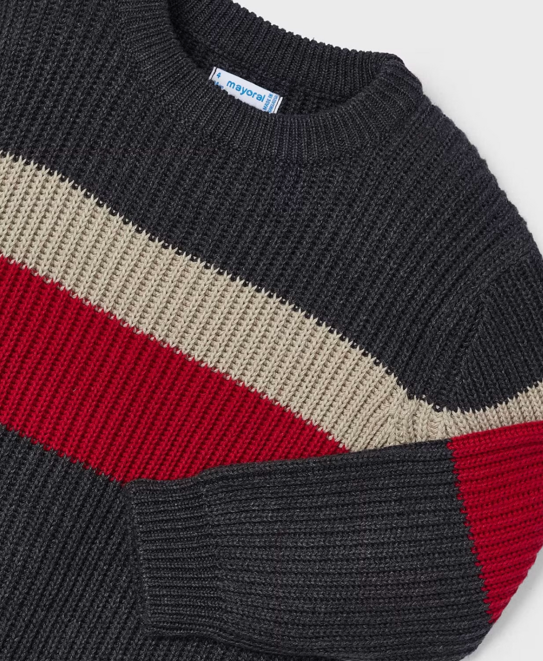 Ribbed Red Stripe Sweater  | 4335