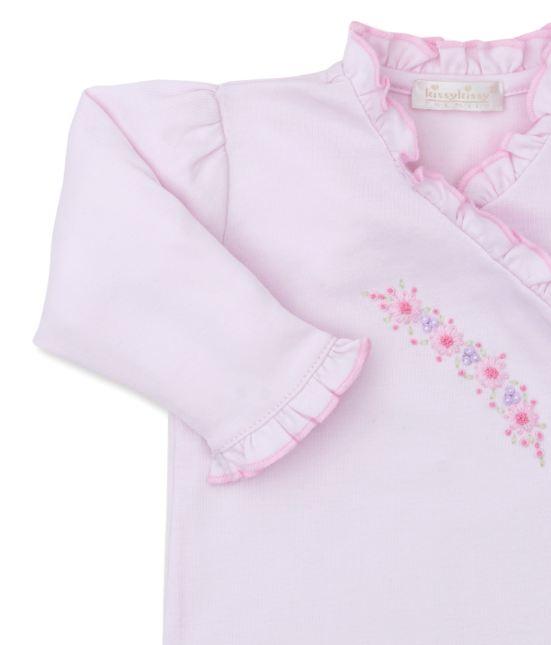 Pink Premier Fall Swag Ruffle Footie w/Hand Embroidery