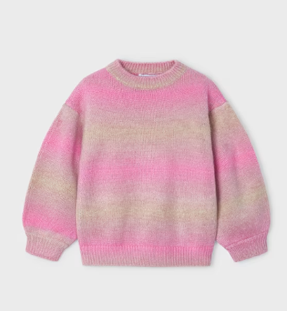 Pink Gradient Stripe Sweater | 4360
