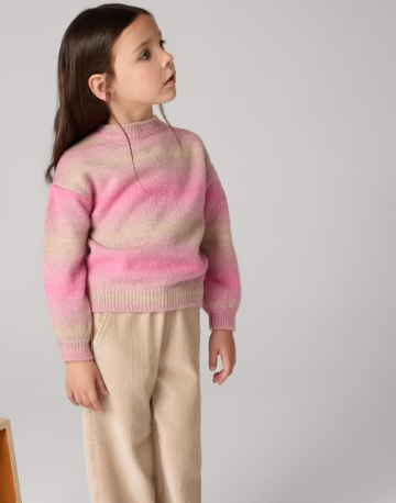 Pink Gradient Stripe Sweater | 4360