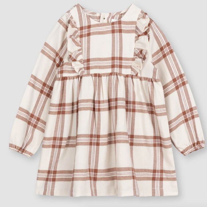 Copper Plaid Flannel Dress