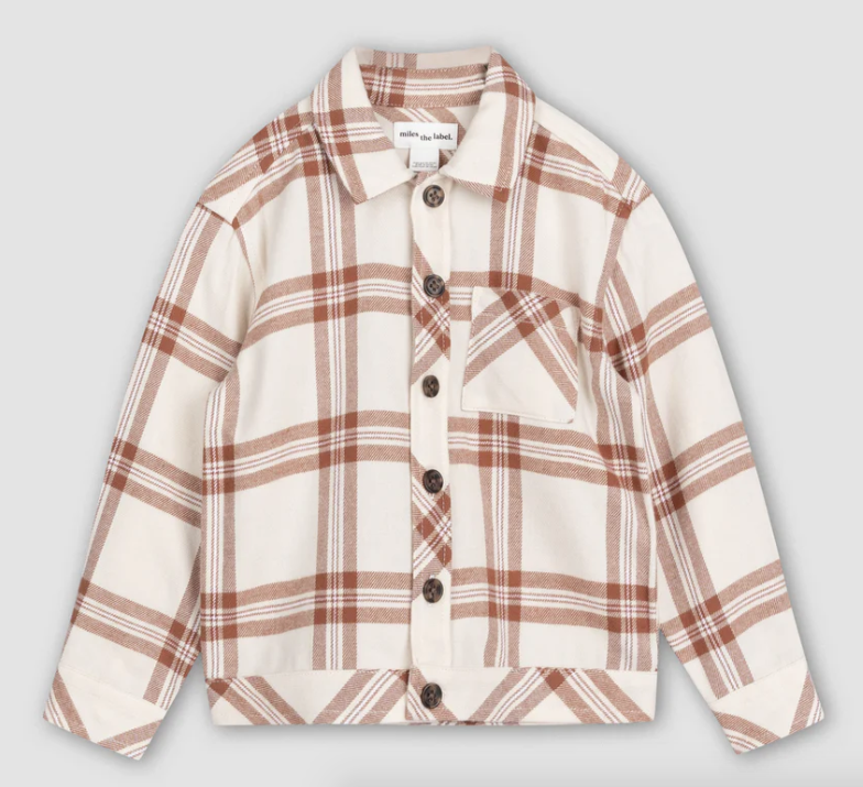 Copper Plaid Flannel Shirt