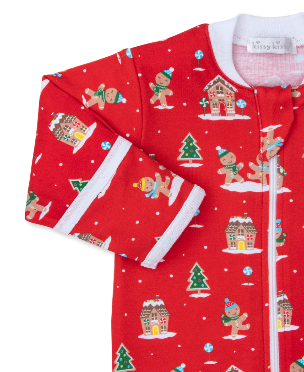 Gingerbread Joy Footie w/ Zipper