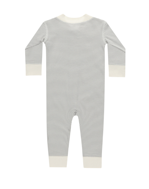 Zip Long Sleeve Sleeper | Blue Micro Stripe
